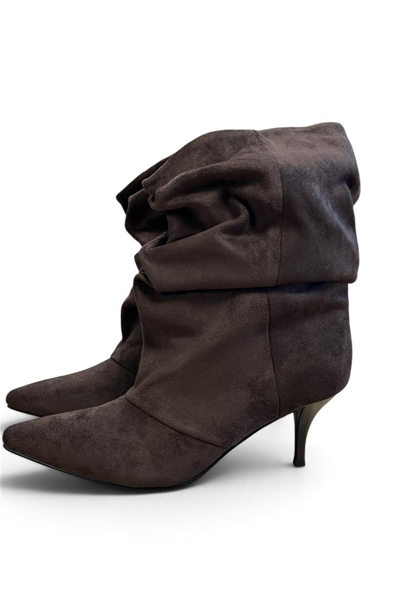 tronchetto tacco basso suede